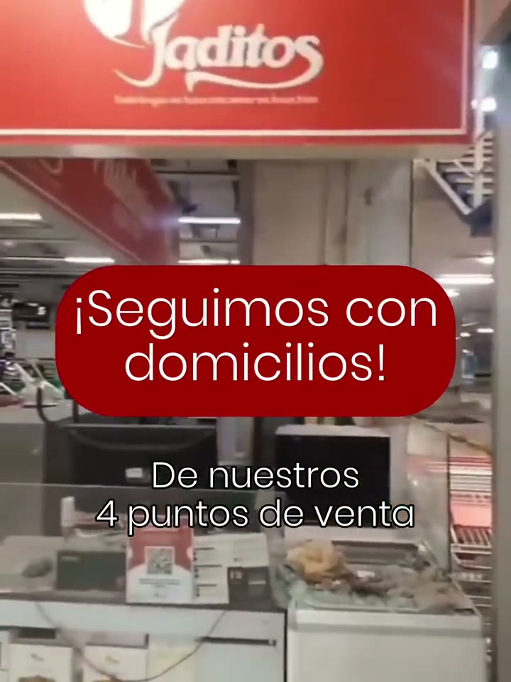 Punto de venta de Tjaditos con su aviso de domicilios